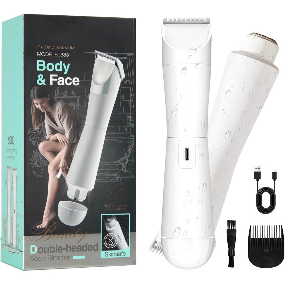 Women's 2-in-1 Waterproof Bikini Shaver & Body Trimmer with Storage Bag